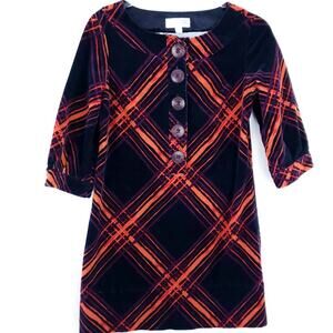 GO International Womens Corduroy Multicolor Shirt Dress Plaid Fall Dress Medium